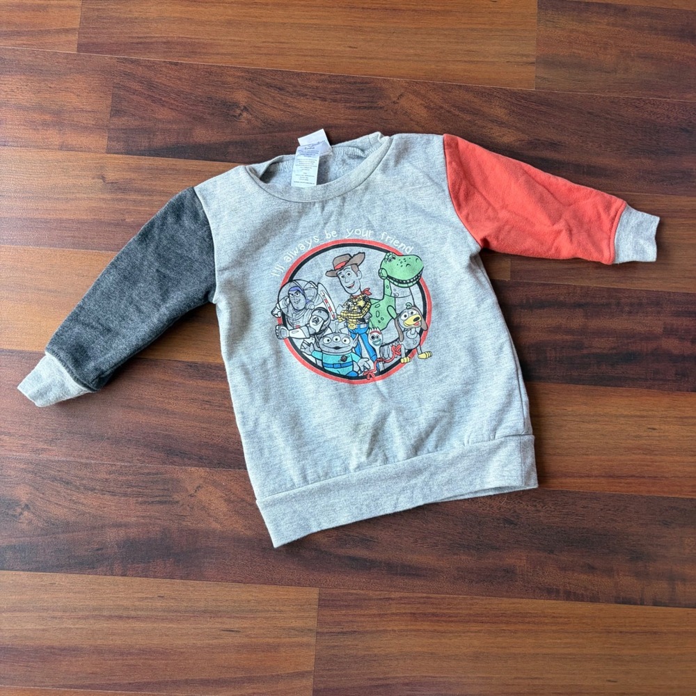 Disney Pixar Toy Story Toddler Colorblock Sweatshirt Gray Orange‎ 18M T4098DI